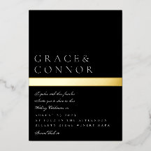 Classic Modern Black Gray Gold Streifen Hochzeit