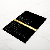 Classic Modern Black Gray Gold Streifen Hochzeit Folieneinladung (Gedreht)