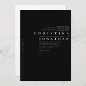 Classic Modern Black Minimalistisch Wedding Einlad Einladung (Vorne/Hinten)