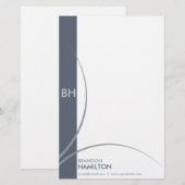 Classic Modern Blue Graphic Briefpapier (Vorne/Hinten)