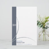 Classic Modern Blue Graphic Briefpapier (Stehend Vorderseite)