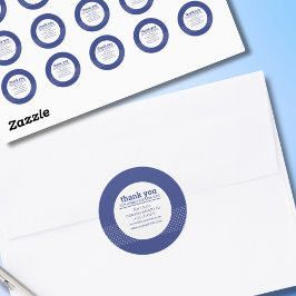 Classic Modern Blue White Polka Dots Reinigung Runder Aufkleber