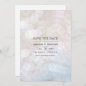 Classic Modern Bokeh Wedding Lights Save the Date (Vorne/Hinten)