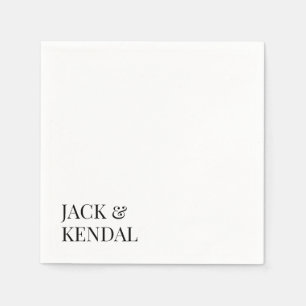 Classic Modern Bold Big Names Simple Black Serviette