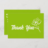 Classic Modern Bright Citrus Green Floral Sketch Dankeskarte (Vorne/Hinten)