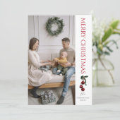 Classic Modern Christmas Foto Feiertagskarte (Stehend Vorderseite)