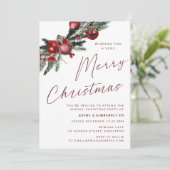 Classic Modern Christmas Party Einladung (Stehend Vorderseite)