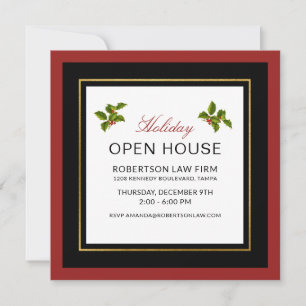 Classic Modern Corporate Holiday Open House Feiertagskarte