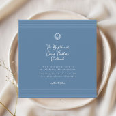 Classic modern deep blue baptism Invitation Einladung