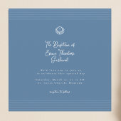 Classic modern deep blue baptism Invitation Einladung