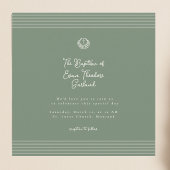 Classic modern deep sage green baptism Invitation Einladung