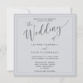 Classic Modern Dusty Blue Cool Script Wedding (Vorderseite)