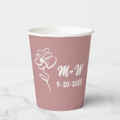 Classic & Modern Dusty Rose Pink Bläserskizze Pappbecher (Rückseite)