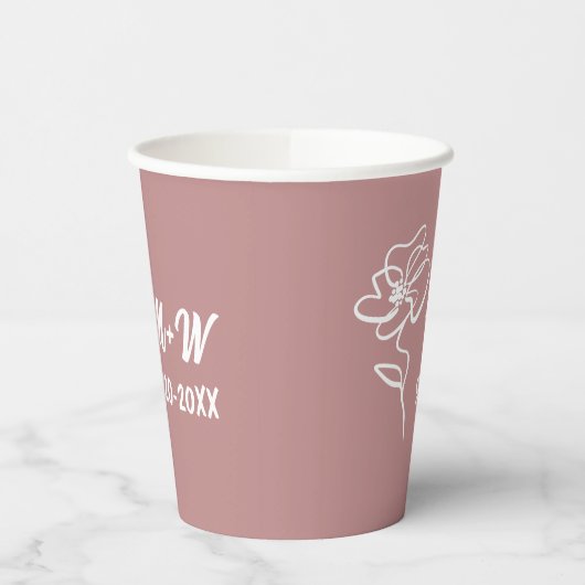 Classic & Modern Dusty Rose Pink Bläserskizze Pappbecher (Links)