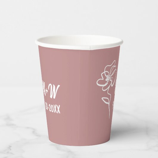 Classic & Modern Dusty Rose Pink Bläserskizze Pappbecher (Rechts)