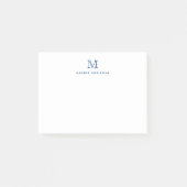 Classic Modern Elegant Navy Blue Monogram Initial Post-it Klebezettel (Vorderseite)