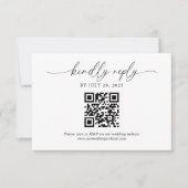 Classic Modern Elegant Script QR Code Wedding RSVP Karte (Vorderseite)