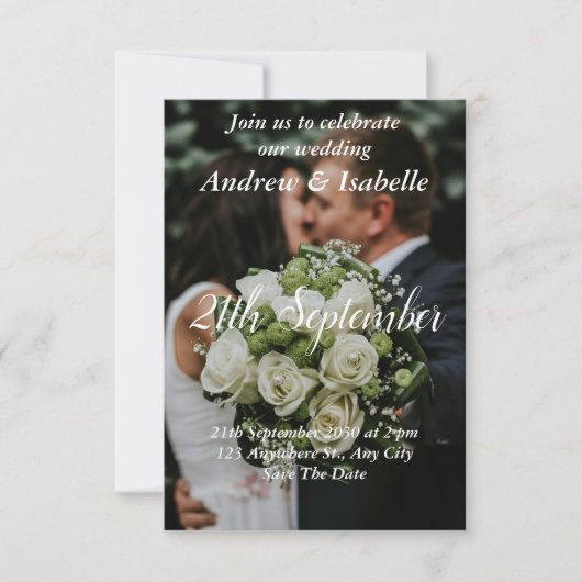 Classic Modern Elegante Hochzeit Minimalistisch ei Dankeskarte (Vorderseite)