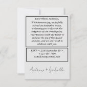 Classic Modern Elegante Hochzeit Minimalistisch ei Dankeskarte (Rückseite)