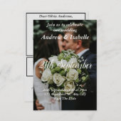 Classic Modern Elegante Hochzeit Minimalistisch ei Dankeskarte (Vorne/Hinten)