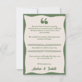 Classic Modern Elegantes einfaches Hochzeitsstil-F Dankeskarte (Rückseite)