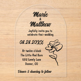 Classic & Modern Floral Wedding Akryllische Einlad Acryleinladungen