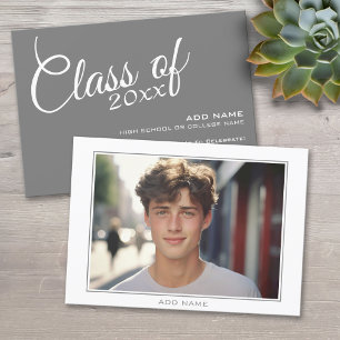 Classic Modern Foto Frame Graduation Party Einladung