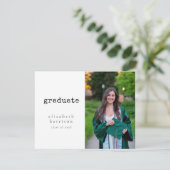 Classic Modern Foto Graduation Party Einladung (Stehend Vorderseite)