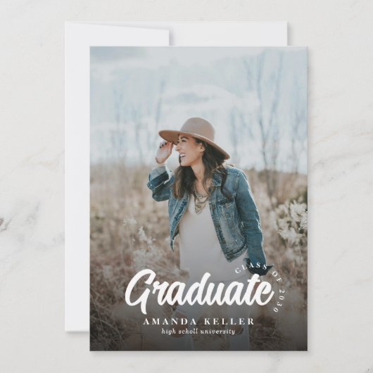 Classic Modern Foto Grid Graduation Party Einladung (Vorderseite)