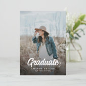 Classic Modern Foto Grid Graduation Party Einladung (Stehend Vorderseite)