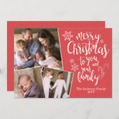 Classic Modern Frohe Weihnachten 3 Foto Rustikal R (Vorne/Hinten)