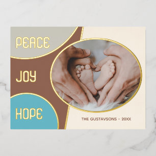 Classic Modern Frohen Festtage Goldene Foil Holida Folien Feiertagspostkarte