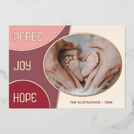 Classic Modern Frohen Festtage Rose Gold Folien Feiertagskarte