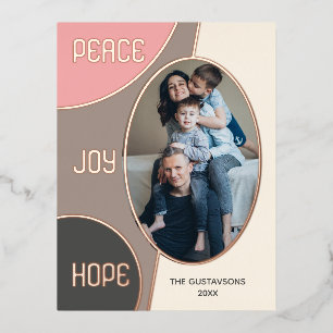 Classic Modern Frohen Festtage Rose Gold Folien Feiertagspostkarte
