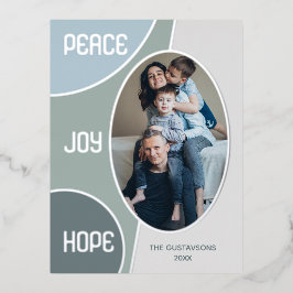 Classic Modern Frohen Festtage Silver Gold Folien Feiertagspostkarte