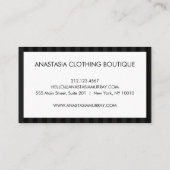 Classic Modern gestreift und grau Minimalistisch L Visitenkarte (Rückseite)