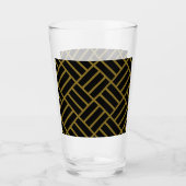 Classic Modern Gold Schwarz Muster Tall Beer Drink Glas (Vorderseite)