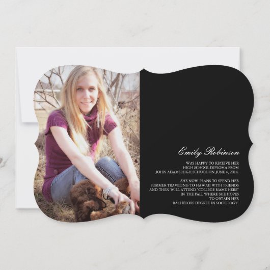 Classic Modern Grad Ankündigung (Rückseite)