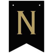 Classic Modern Herzlichen Glückwunsch Black Silver Wimpelkette (Dritte Fahne)