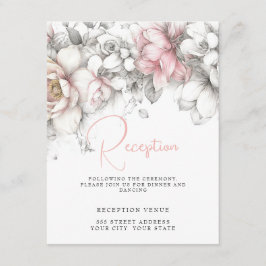 Classic Modern Ivory and Blush Floral  Begleitkarte