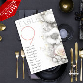 Classic Modern Ivory and Blush Floral Tischnummer