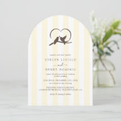 Classic Modern Ivory Birds Romantic Wedding Arch Einladung (Stehend Vorderseite)