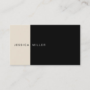 Classic Modern Layout Black & Beige Social Media Visitenkarte