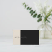 Classic Modern Layout Black & Beige Social Media Visitenkarte (Stehend Vorderseite)