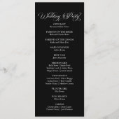 Classic Modern Minimal Minimalistisch Hochzeit Programm (Rückseite)