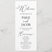 Classic Modern Minimal Minimalistisch Hochzeit Programm (Vorderseite)