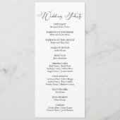Classic Modern Minimal Minimalistisch Hochzeit Programm (Rückseite)