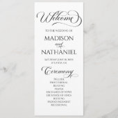 Classic Modern Minimal Minimalistisch Hochzeit Programm (Vorderseite)