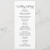 Classic Modern Minimal Minimalistisch Hochzeit Programm (Rückseite)