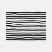 Classic Modern Minimal Schwarz und Weiß gestreift Fleecedecke (Vorderseite (Horizontal))